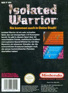 Isolated Warrior (Europe) box cover back